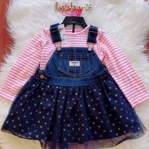NWT Oshkosh baby toddler overalls skirt & romper